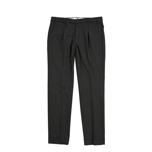 PT TORINO “MASTER FIT” 高機能ストレッチウール ワンタックスラックス / TECHNO WASHABLE WOOL ブラック 48 | GUARDAROBA MILANO OFFICIAL STORE