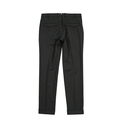 PT TORINO “MASTER FIT” 高機能ストレッチウール ワンタックスラックス / TECHNO WASHABLE WOOL ブラック 48 | GUARDAROBA MILANO OFFICIAL STORE