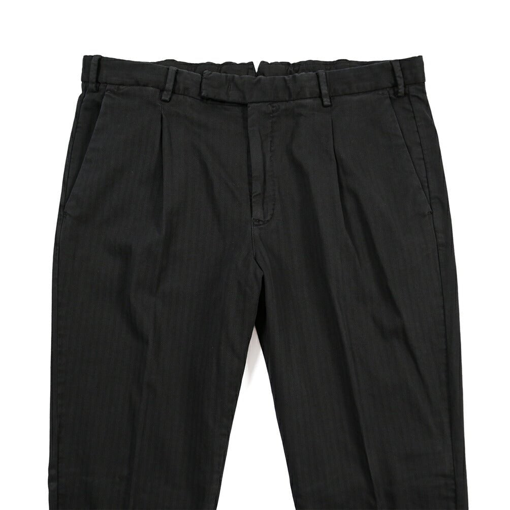 PT TORINO “REBEL FIT” ストレッチコットン ワンタックパンツ ブラック 52 | GUARDAROBA MILANO OFFICIAL STORE