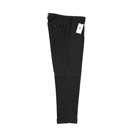 PT TORINO “REBEL FIT” ストレッチコットン ワンタックパンツ ブラック 52 | GUARDAROBA MILANO OFFICIAL STORE