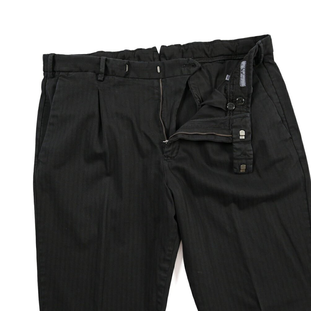 PT TORINO “REBEL FIT” ストレッチコットン ワンタックパンツ ブラック 52 | GUARDAROBA MILANO OFFICIAL STORE