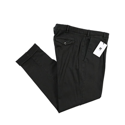 PT TORINO “REBEL FIT” ストレッチコットン ワンタックパンツ ブラック 52 | GUARDAROBA MILANO OFFICIAL STORE
