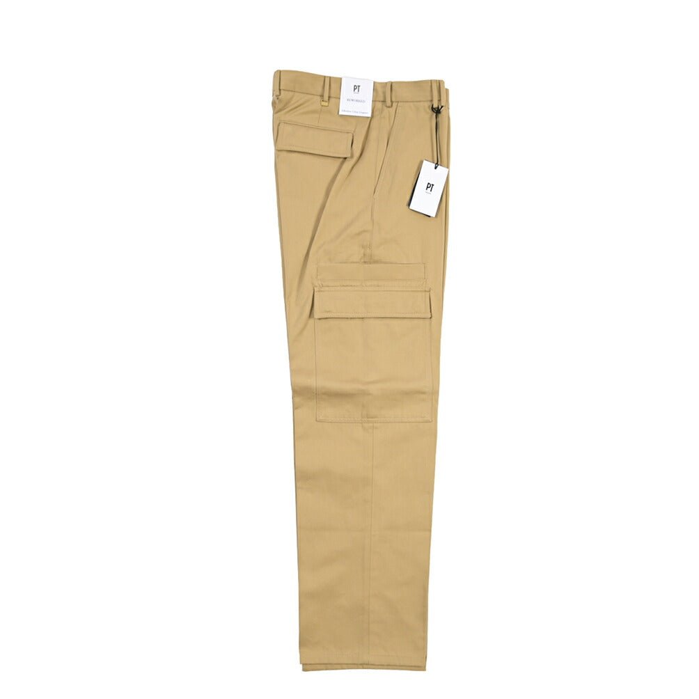 PT TORINO ReWorked “MICHAEL” コットン100% ノータックカーゴパンツ ベージュ 48 | GUARDAROBA MILANO OFFICIAL STORE