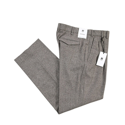 PT TORINO ReWorked “MICHAEL” カシミヤ混ウール ヘリンボーンワイドスラックス ブラウン 48 | GUARDAROBA MILANO OFFICIAL STORE