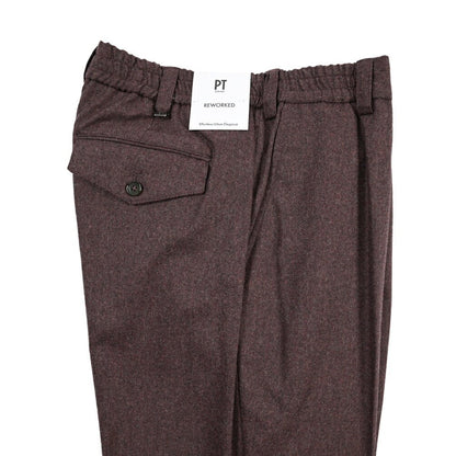 PT TORINO ReWorked “THE REBEL” カシミヤ混ウール ノータックスラックス ワインレッド 32 | GUARDAROBA MILANO OFFICIAL STORE