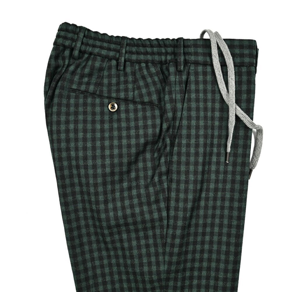 PT TORINO "SLIM FIT" ウールコットン ドローコードノータックスラックス｜414978-46｜GUARDAROBA MILANO OFFICIAL STORE