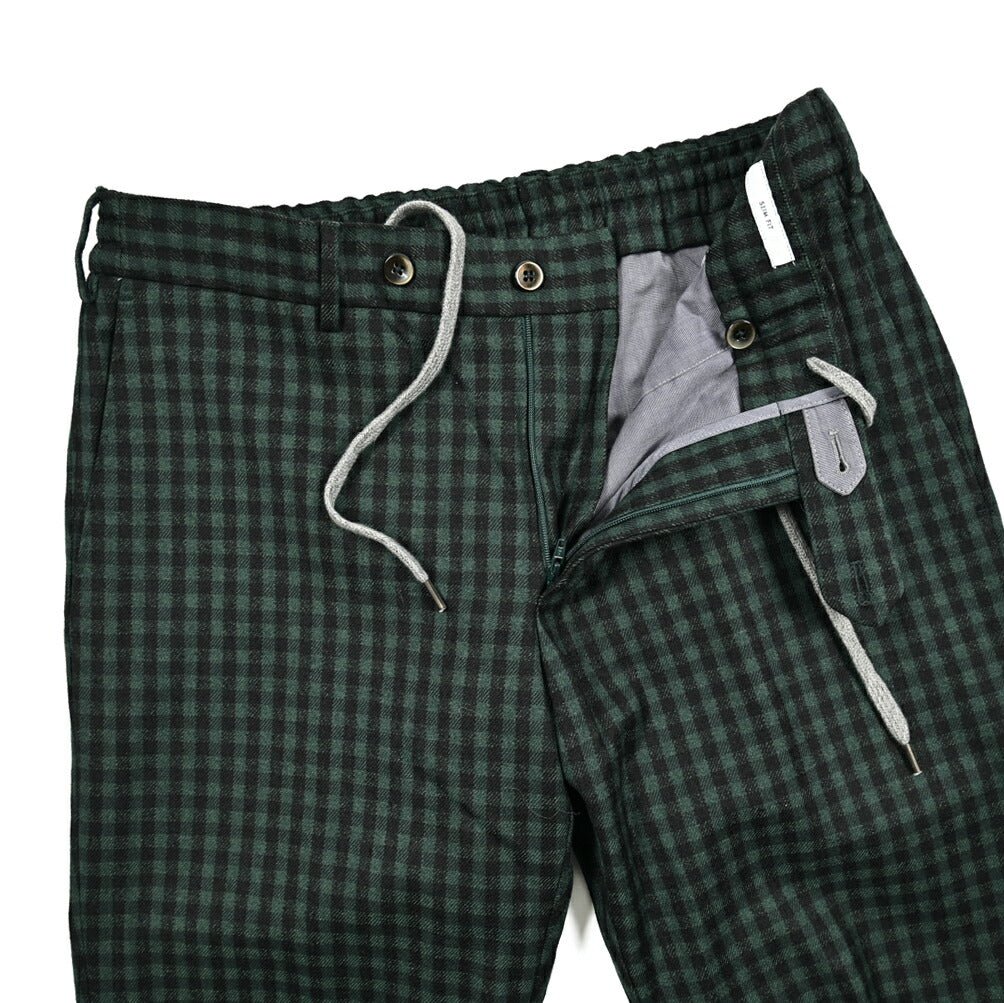 PT TORINO "SLIM FIT" ウールコットン ドローコードノータックスラックス｜414978-46｜GUARDAROBA MILANO OFFICIAL STORE