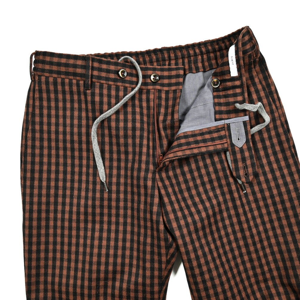 PT TORINO "SLIM FIT" ウールコットン ドローコードノータックスラックス｜414995-46｜GUARDAROBA MILANO OFFICIAL STORE