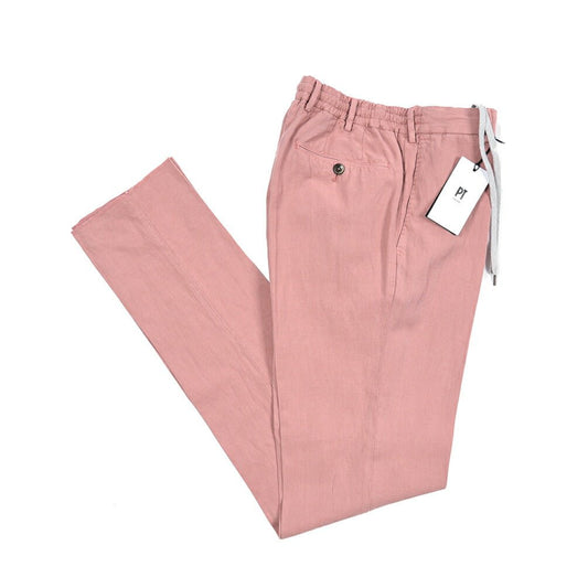 PT TORINO "SLIM FIT" リヨセル混 ノータックスリムパンツ ピンク 48 | GUARDAROBA MILANO OFFICIAL STORE