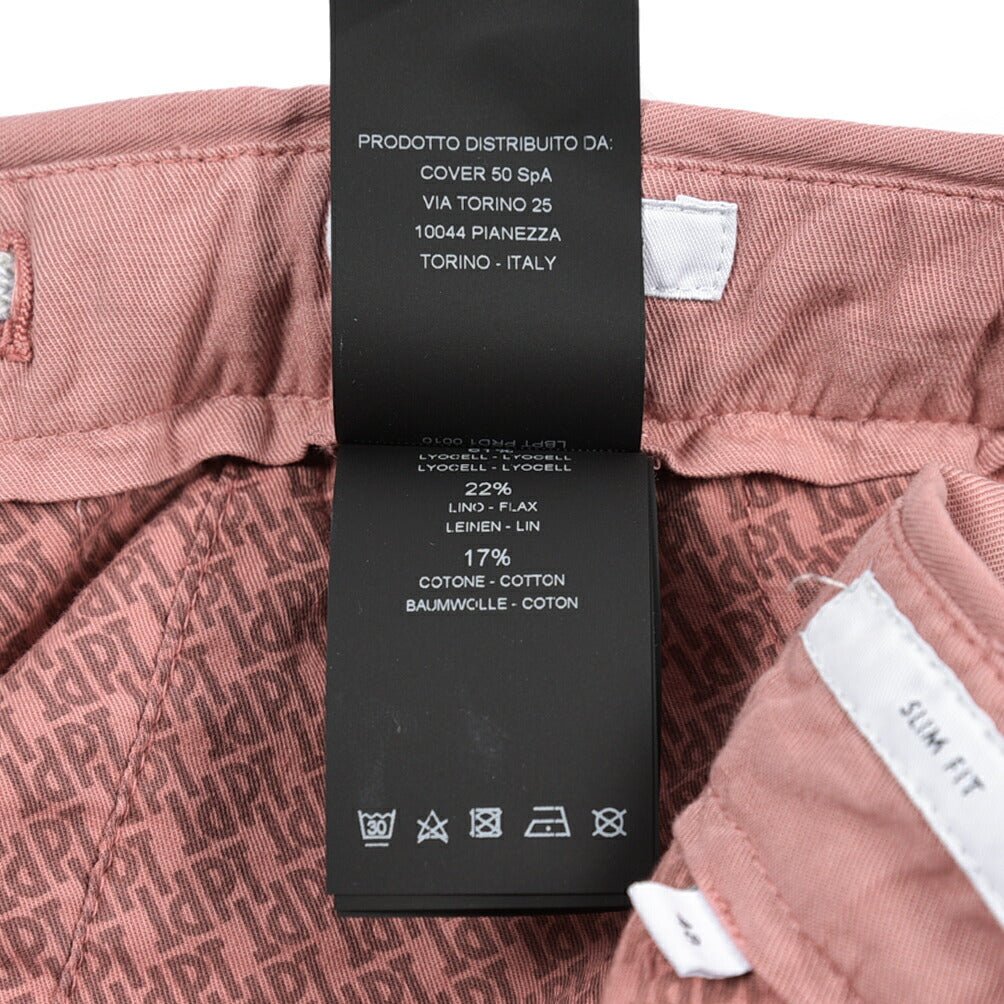 PT TORINO "SLIM FIT" リヨセル混 ノータックスリムパンツ ピンク 48 | GUARDAROBA MILANO OFFICIAL STORE