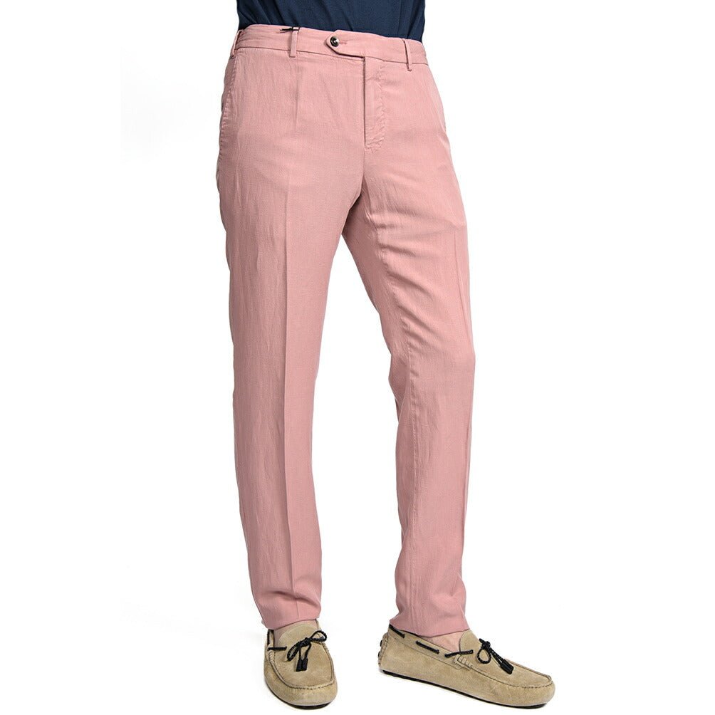 PT TORINO "SLIM FIT" リヨセル混 ノータックスリムパンツ ピンク 48 | GUARDAROBA MILANO OFFICIAL STORE
