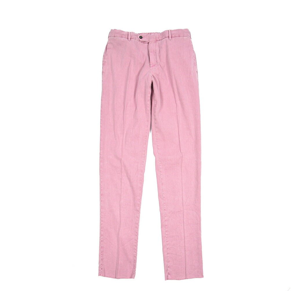 PT TORINO "SLIM FIT" リネン混 ドローコード付きノータックスリムパンツ ピンク 52 | GUARDAROBA MILANO OFFICIAL STORE
