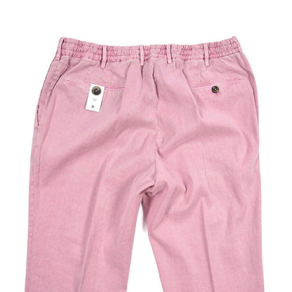 PT TORINO "SLIM FIT" リネン混 ドローコード付きノータックスリムパンツ ピンク 52 | GUARDAROBA MILANO OFFICIAL STORE