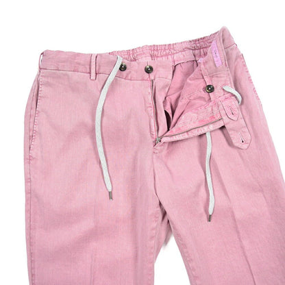 PT TORINO "SLIM FIT" リネン混 ドローコード付きノータックスリムパンツ ピンク 52 | GUARDAROBA MILANO OFFICIAL STORE