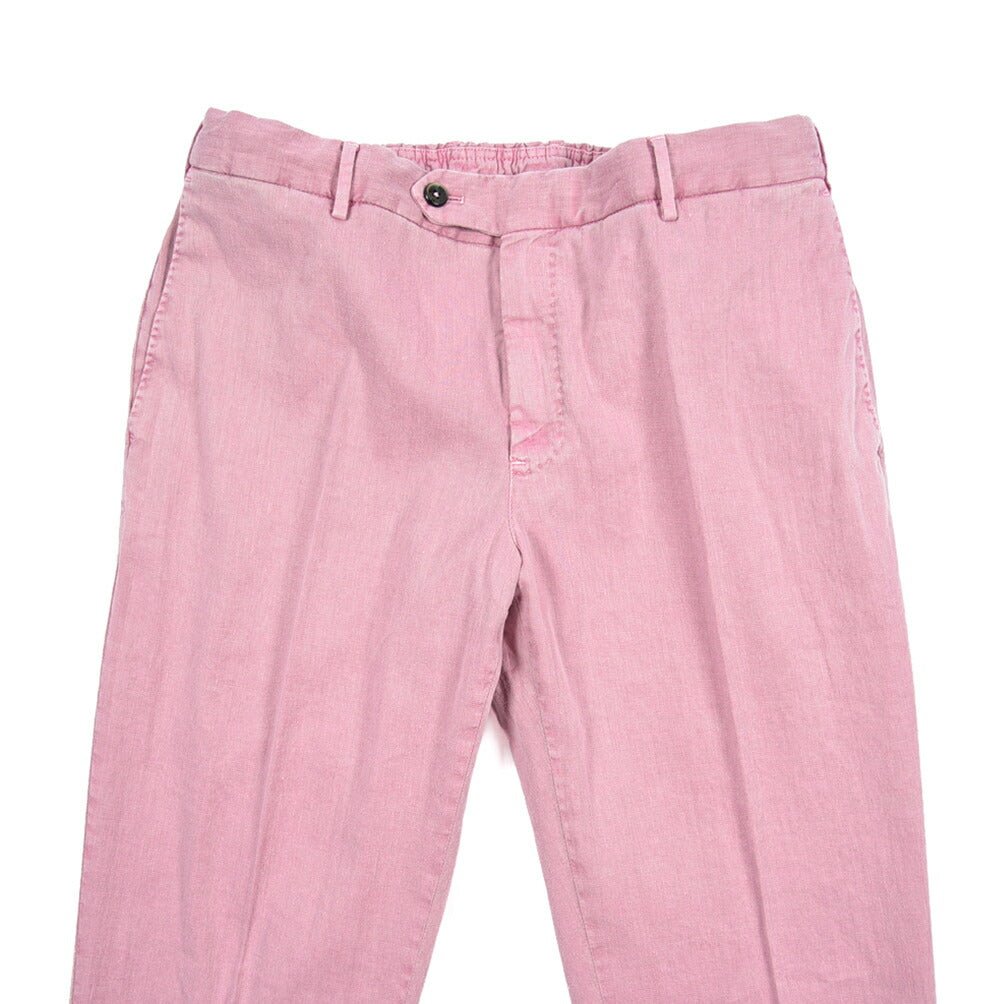 PT TORINO "SLIM FIT" リネン混 ドローコード付きノータックスリムパンツ ピンク 52 | GUARDAROBA MILANO OFFICIAL STORE