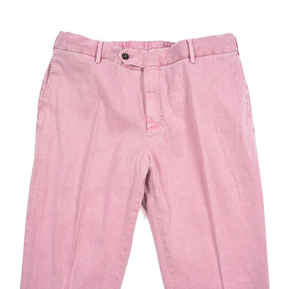 PT TORINO "SLIM FIT" リネン混 ドローコード付きノータックスリムパンツ ピンク 52 | GUARDAROBA MILANO OFFICIAL STORE