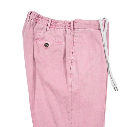PT TORINO "SLIM FIT" リネン混 ドローコード付きノータックスリムパンツ ピンク 52 | GUARDAROBA MILANO OFFICIAL STORE