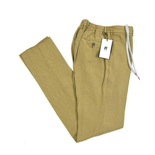 PT TORINO "SLIM FIT" リヨセル混 ノータックスリムパンツ カーキグリーン 46 | GUARDAROBA MILANO OFFICIAL STORE