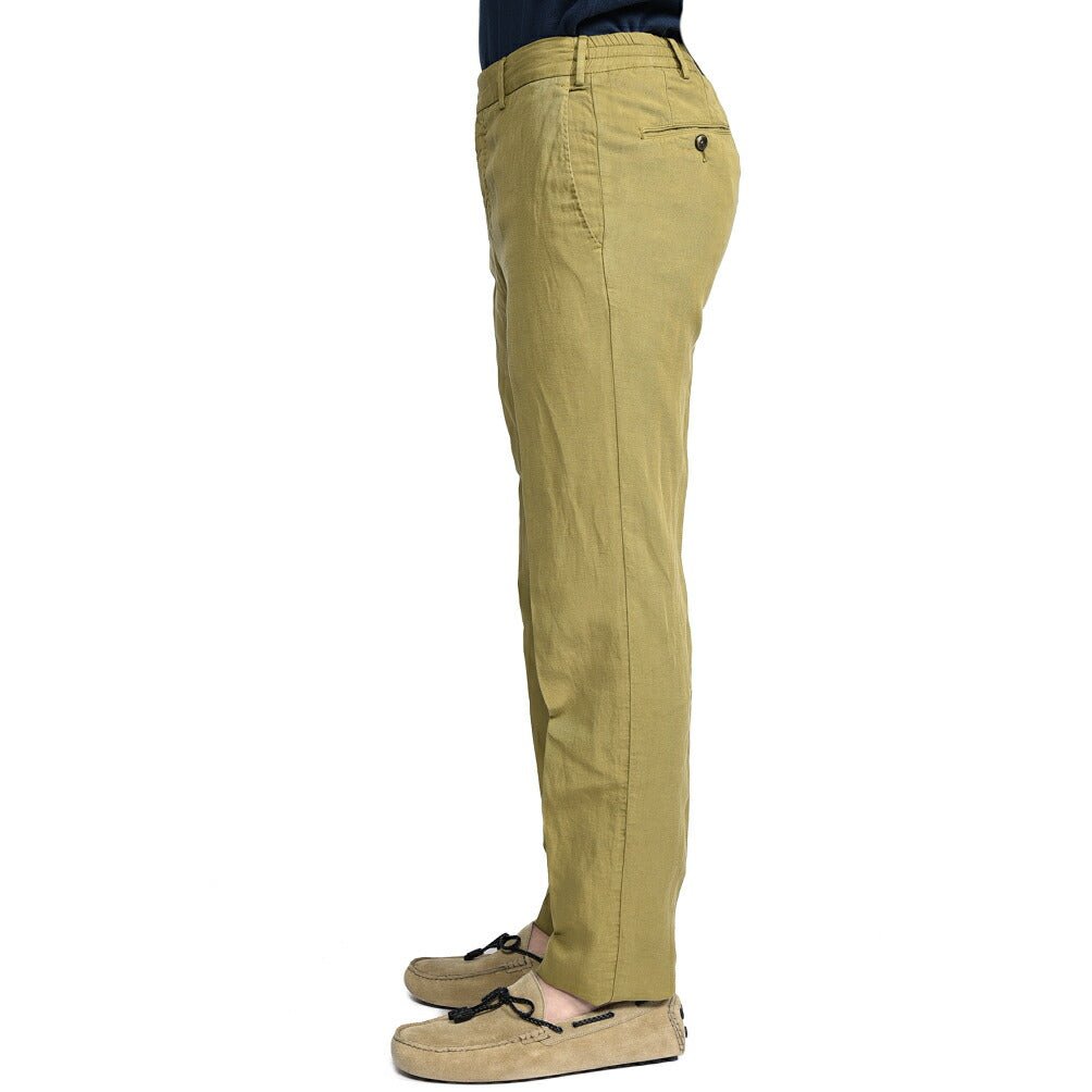 PT TORINO "SLIM FIT" リヨセル混 ノータックスリムパンツ カーキグリーン 46 | GUARDAROBA MILANO OFFICIAL STORE