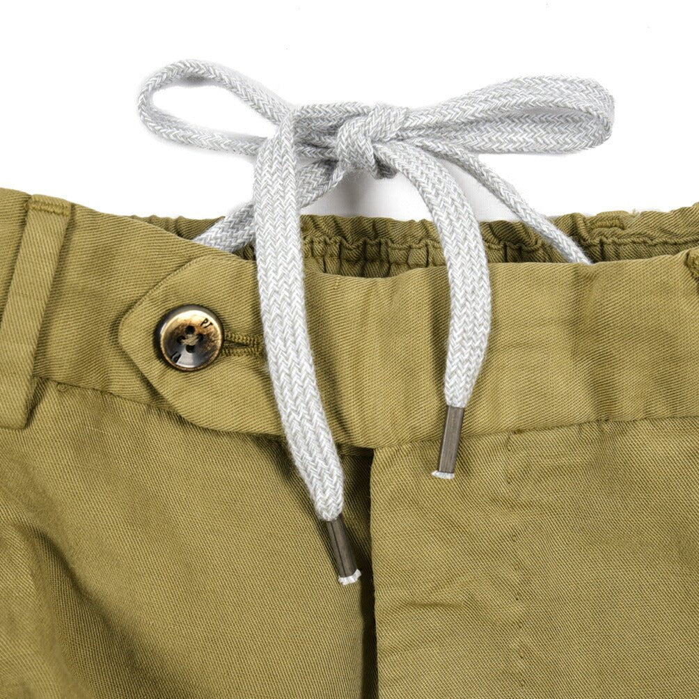 PT TORINO "SLIM FIT" リヨセル混 ノータックスリムパンツ カーキグリーン 46 | GUARDAROBA MILANO OFFICIAL STORE