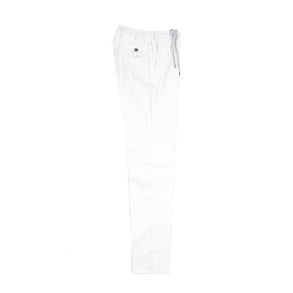 PT TORINO "SLIM FIT" リネン混 ドローコード付きノータックスリムパンツ ホワイト 48 | GUARDAROBA MILANO OFFICIAL STORE