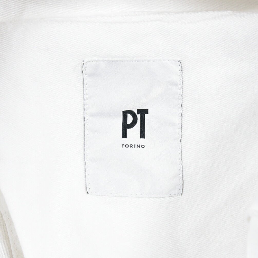 PT TORINO "SLIM FIT" リネン混 ドローコード付きノータックスリムパンツ ホワイト 48 | GUARDAROBA MILANO OFFICIAL STORE