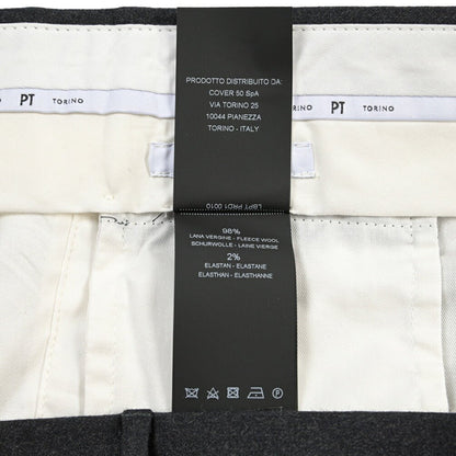 PT TORINO “SLIM FIT” ストレッチウール ノータックスラックス ダークグレー 56 | GUARDAROBA MILANO OFFICIAL STORE