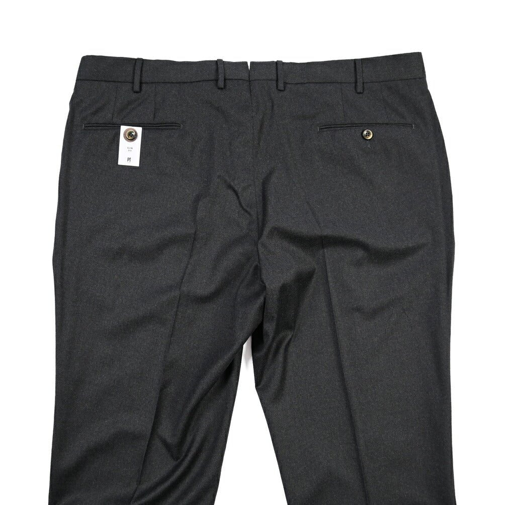 PT TORINO “SLIM FIT” ストレッチウール ノータックスラックス ダークグレー 56 | GUARDAROBA MILANO OFFICIAL STORE