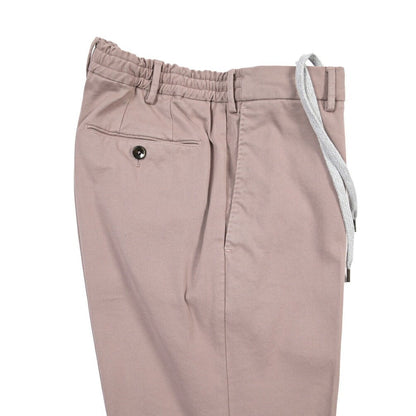 PT TORINO “SLIM FIT” リヨセル混コットン ドローコード付きイージーパンツ ピンク 48 | GUARDAROBA MILANO OFFICIAL STORE