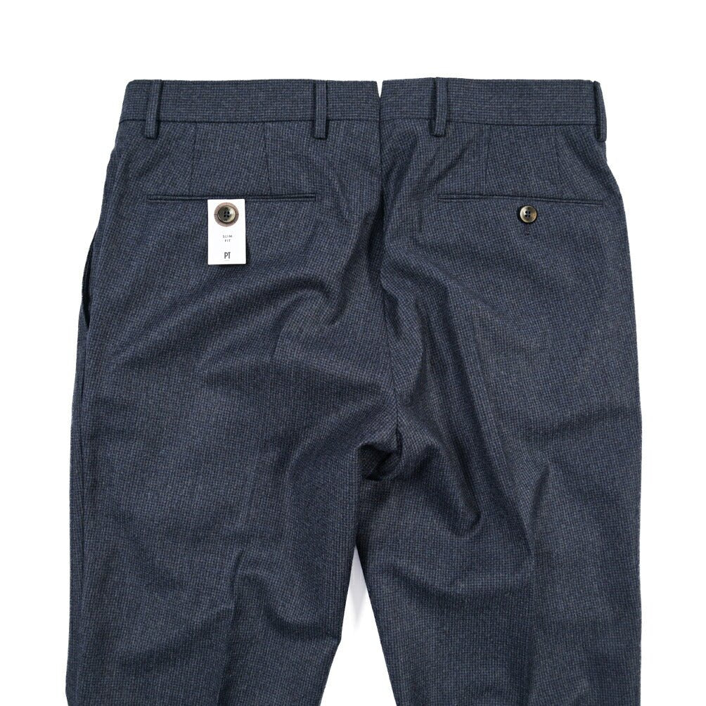 PT TORINO “SLIM FIT” SUPER 100's ヴァージンウール100% ノータックスラックス ネイビー 46 | GUARDAROBA MILANO OFFICIAL STORE