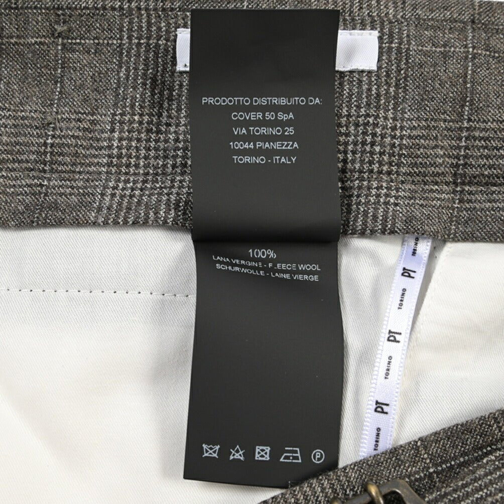 PT TORINO “SLIM FIT” SUPER 100's ヴァージンウール100% ノータックグルカパンツ グレー 46 | GUARDAROBA MILANO OFFICIAL STORE