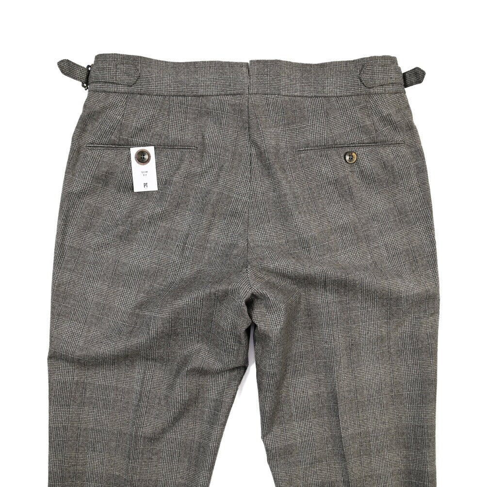 PT TORINO “SLIM FIT” SUPER 100's ヴァージンウール100% ノータックグルカパンツ グレー 46 | GUARDAROBA MILANO OFFICIAL STORE