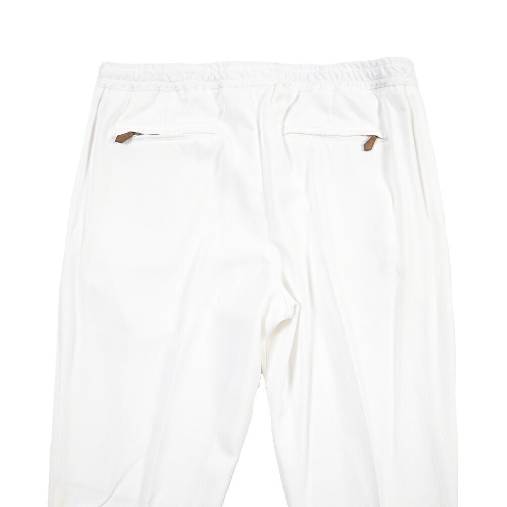 PT TORINO “SOFT FIT” リヨセル100% ワンタックイージースラックス ホワイト 50 | GUARDAROBA MILANO OFFICIAL STORE