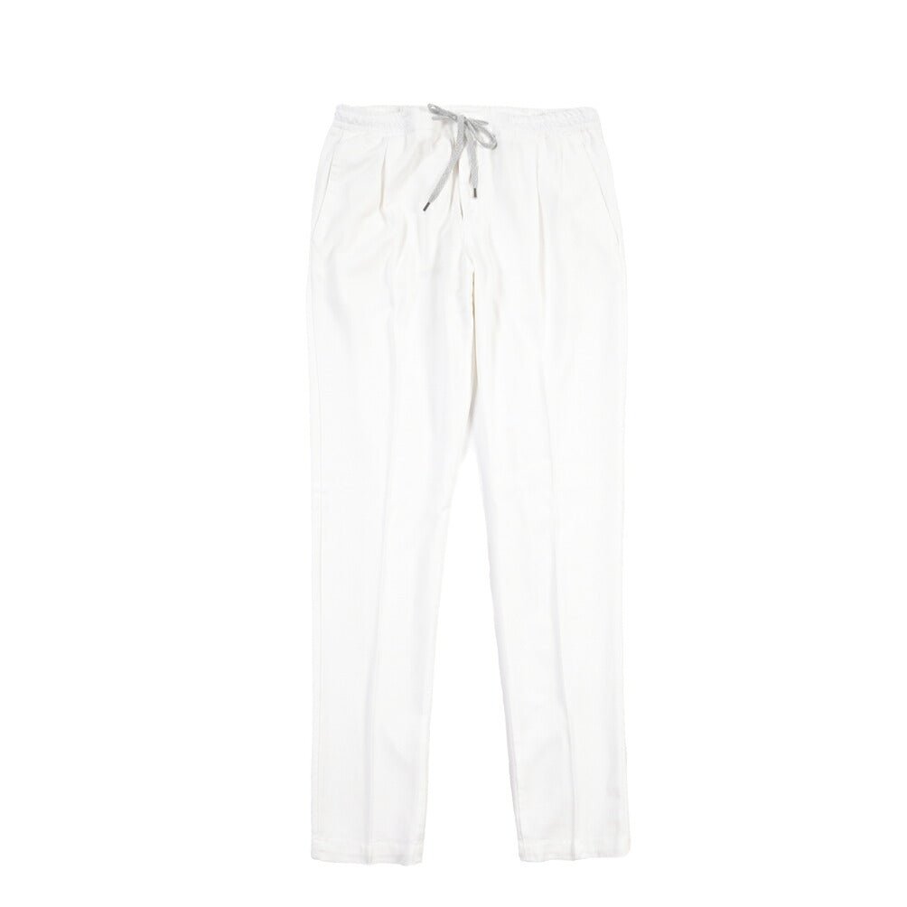 PT TORINO “SOFT FIT” リヨセル100% ワンタックイージースラックス ホワイト 50 | GUARDAROBA MILANO OFFICIAL STORE