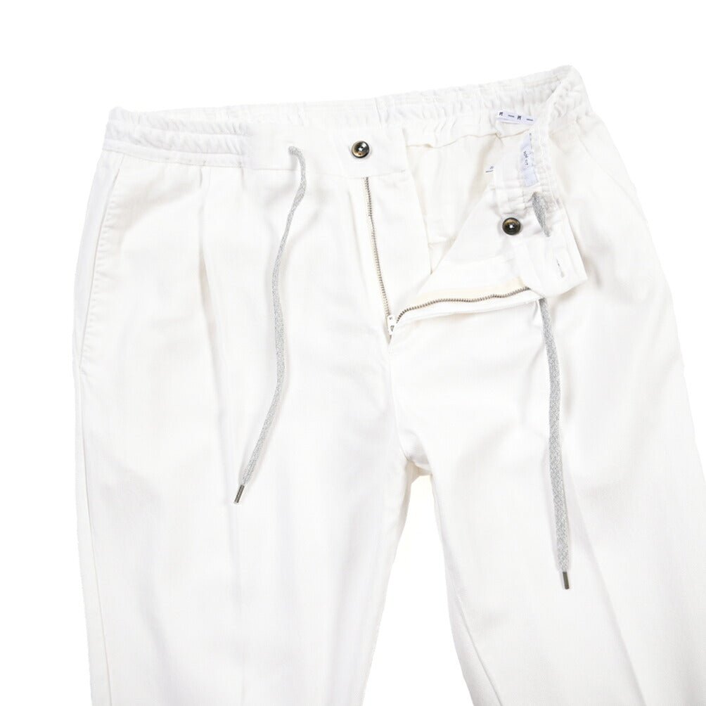 PT TORINO “SOFT FIT” リヨセル100% ワンタックイージースラックス ホワイト 50 | GUARDAROBA MILANO OFFICIAL STORE