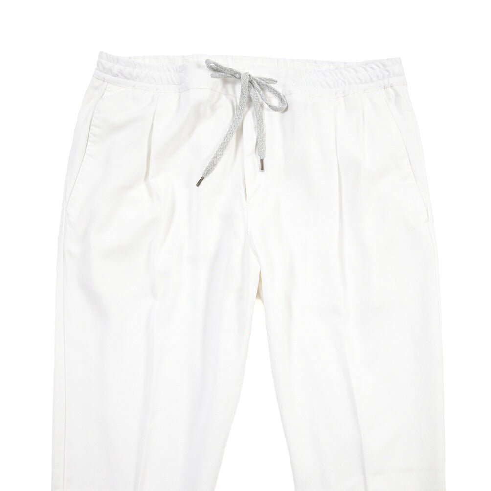 PT TORINO “SOFT FIT” リヨセル100% ワンタックイージースラックス ホワイト 50 | GUARDAROBA MILANO OFFICIAL STORE