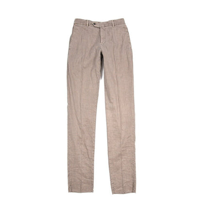 PT TORINO "SOFT FIT" リネン混コットン ドローコード付きイージーパンツ ブラウン 46 | GUARDAROBA MILANO OFFICIAL STORE