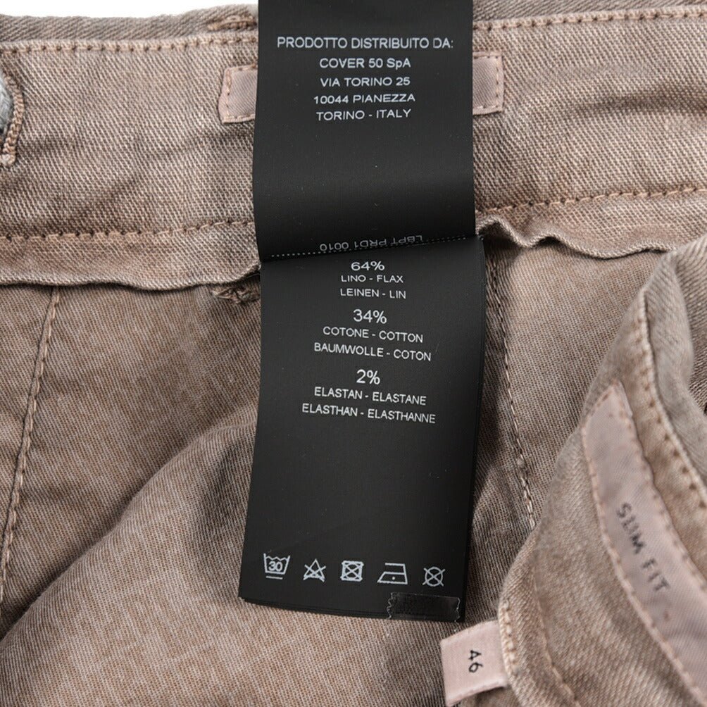 PT TORINO "SOFT FIT" リネン混コットン ドローコード付きイージーパンツ ブラウン 46 | GUARDAROBA MILANO OFFICIAL STORE
