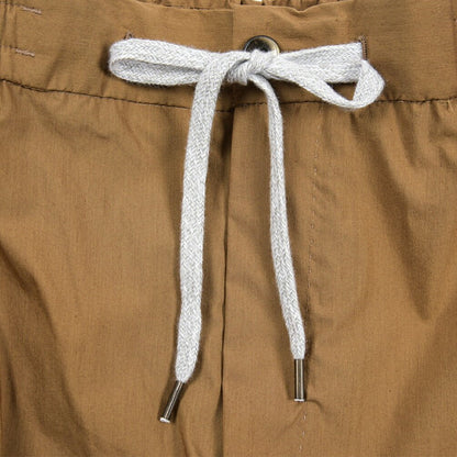 PT TORINO "SOFT FIT" ナイロン混コットン ドローコード付きイージーパンツ ブラウン 44 | GUARDAROBA MILANO OFFICIAL STORE