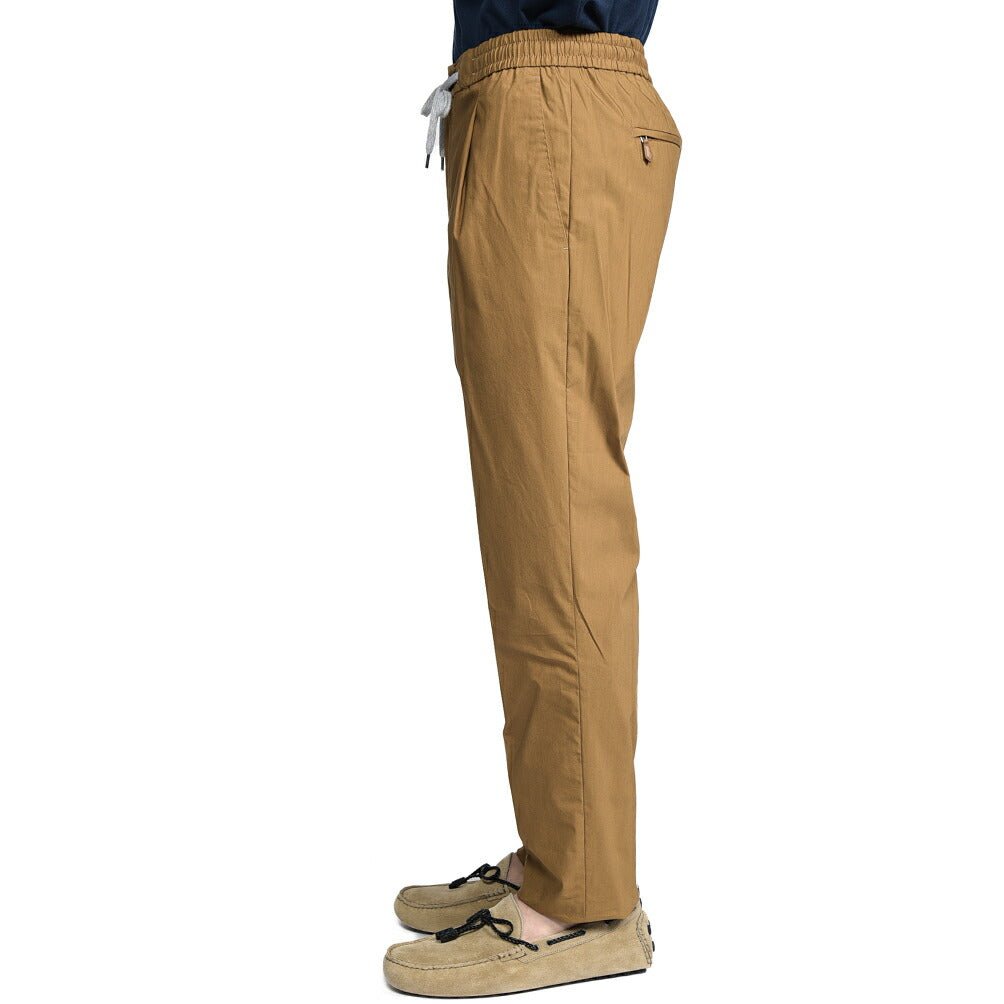 PT TORINO "SOFT FIT" ナイロン混コットン ドローコード付きイージーパンツ ブラウン 44 | GUARDAROBA MILANO OFFICIAL STORE