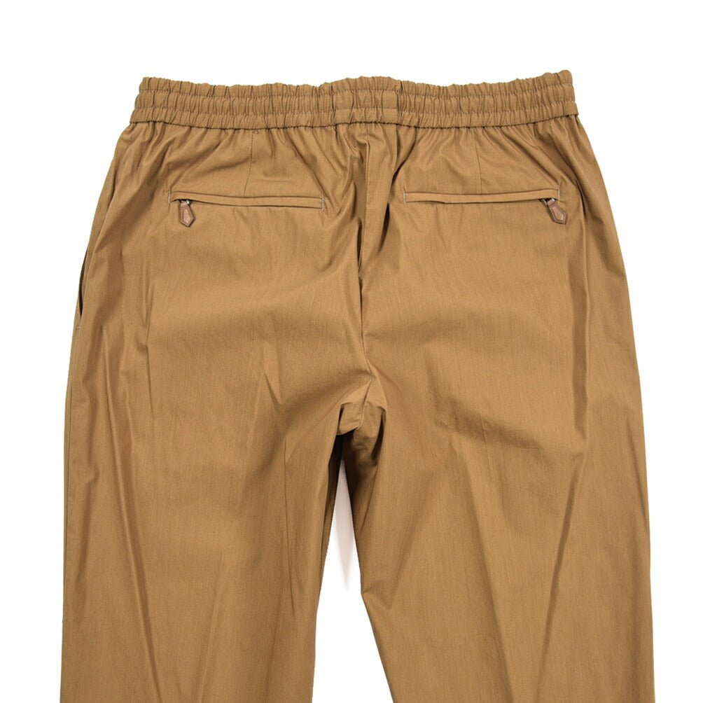 PT TORINO "SOFT FIT" ナイロン混コットン ドローコード付きイージーパンツ ブラウン 44 | GUARDAROBA MILANO OFFICIAL STORE