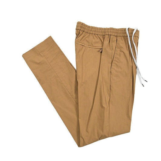 PT TORINO "SOFT FIT" ナイロン混コットン ドローコード付きイージーパンツ ブラウン 44 | GUARDAROBA MILANO OFFICIAL STORE