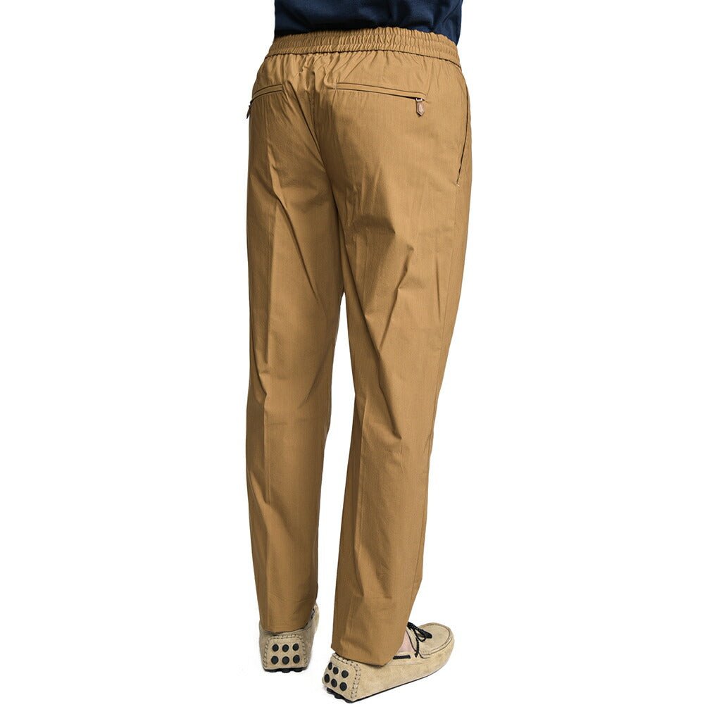 PT TORINO "SOFT FIT" ナイロン混コットン ドローコード付きイージーパンツ ブラウン 44 | GUARDAROBA MILANO OFFICIAL STORE