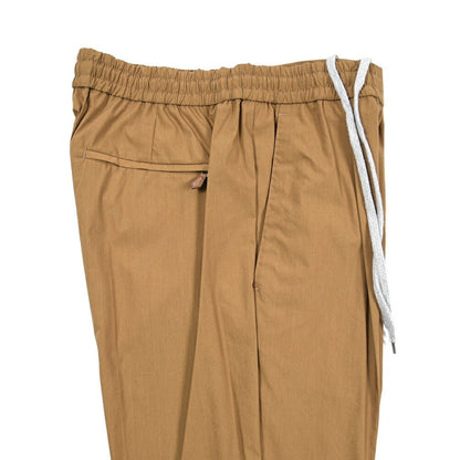 PT TORINO "SOFT FIT" ナイロン混コットン ドローコード付きイージーパンツ ブラウン 44 | GUARDAROBA MILANO OFFICIAL STORE