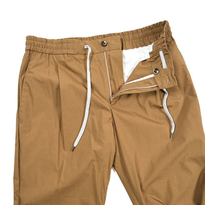 PT TORINO "SOFT FIT" ナイロン混コットン ドローコード付きイージーパンツ ブラウン 44 | GUARDAROBA MILANO OFFICIAL STORE