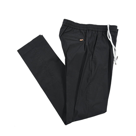 PT TORINO "SOFT FIT" ナイロン混コットン ドローコード付きイージーパンツ ブラック 46 | GUARDAROBA MILANO OFFICIAL STORE