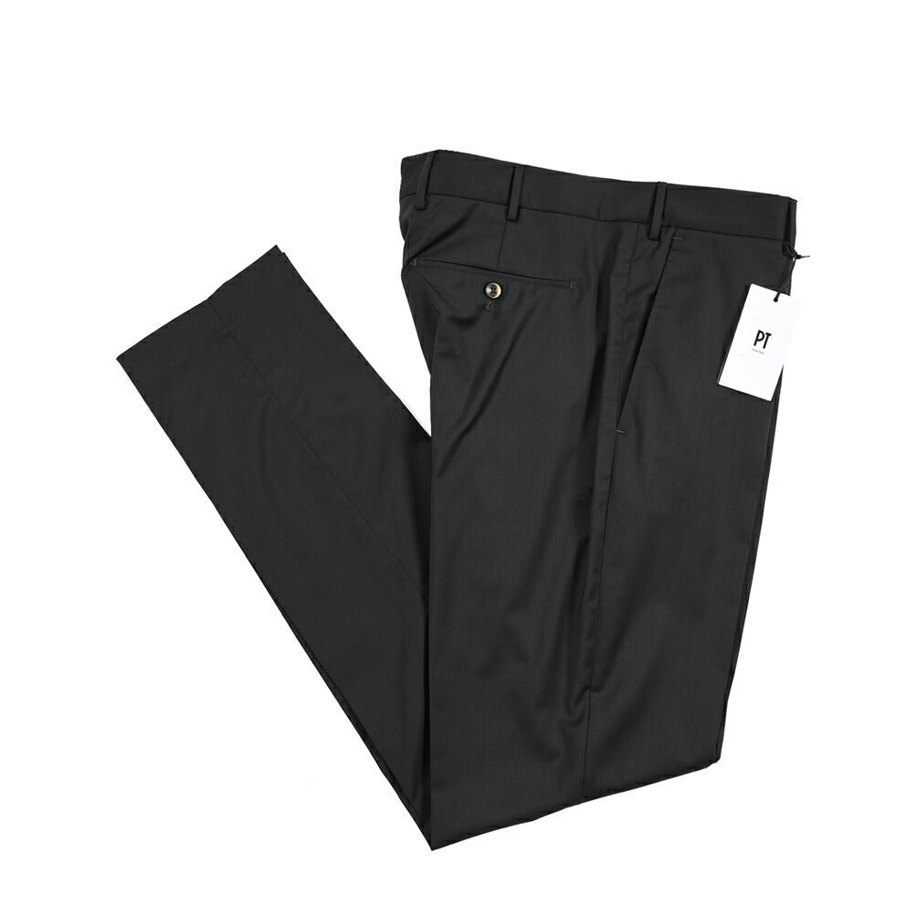 PT TORINO “SOFT FIT” ストレッチウール ノータックスラックス ブラック 46 | GUARDAROBA MILANO OFFICIAL STORE