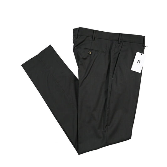 PT TORINO “SOFT FIT” ストレッチウール ノータックスラックス ブラック 46 | GUARDAROBA MILANO OFFICIAL STORE