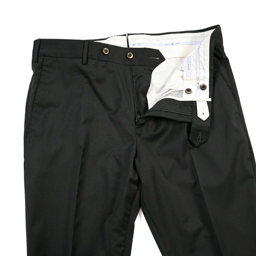 PT TORINO “SOFT FIT” ストレッチウール ノータックスラックス ブラック 46 | GUARDAROBA MILANO OFFICIAL STORE