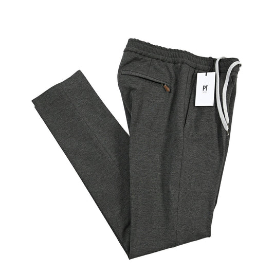 PT TORINO “SOFT FIT” ポンチジャージー ドローコード付きイージーパンツ グレー 44 | GUARDAROBA MILANO OFFICIAL STORE